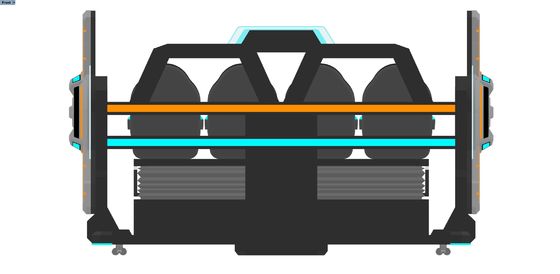 मजेदार सिनेमा 4 सीट वीआर सिनेमा सिम्युलेटर∙ मल्टी-प्लेयर 9 डी वीआर मोशन राइड के साथ बड़ी फ्रंट स्क्रीन, स्प्लाईसिंग डिजाइन, डीपीवीआर चश्मा और गतिशील विशेष प्रभाव
