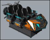 मजेदार रथ 6 सीटों वाला वीआर सिनेमा सिम्युलेटर∙ मल्टी-प्लेयर 9 डी मोशन राइड के साथ क्रैंक स्ट्रक्चर, डबल-कलर एलईडी लाइट्स, 20+ एक्सक्लूसिव गेम्स और डीपीवीआर चश्मा