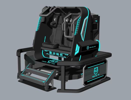 मजेदार घूर्णन स्टार 2 सीट वीआर सिम्युलेटर ∙ 360 डिग्री अनंत घूर्णन, कॉम्पैक्ट डिजाइन, विशेष प्रभावों के साथ 20 खेल, डीपीवीआर ई 3 एस चश्मा और 32-इंच मॉनिटर