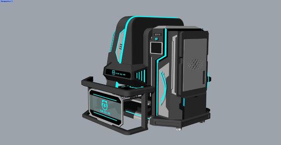 मजेदार घूर्णन स्टार 2 सीट वीआर सिम्युलेटर ∙ 360 डिग्री अनंत घूर्णन, कॉम्पैक्ट डिजाइन, विशेष प्रभावों के साथ 20 खेल, डीपीवीआर ई 3 एस चश्मा और 32-इंच मॉनिटर