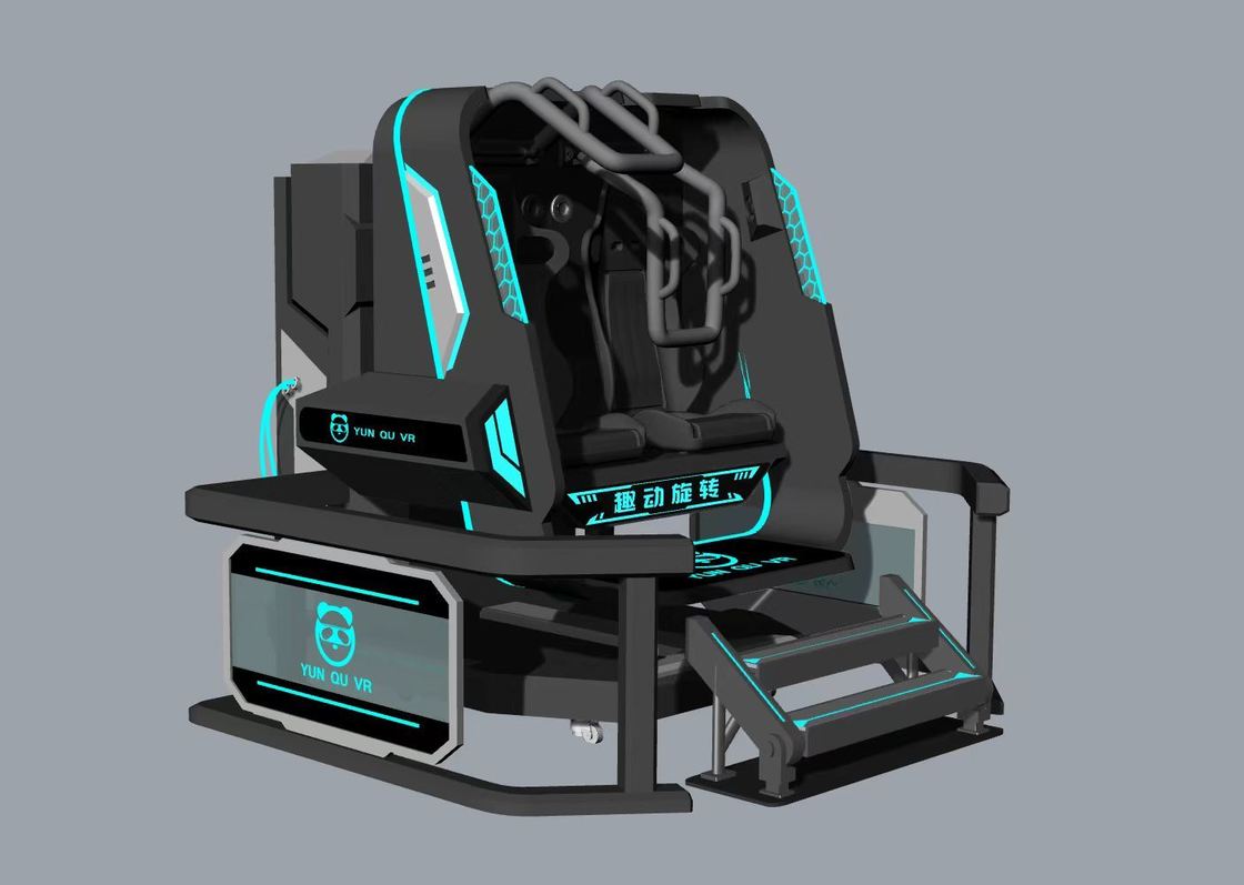 मजेदार घूर्णन स्टार 2 सीट वीआर सिम्युलेटर ∙ 360 डिग्री अनंत घूर्णन, कॉम्पैक्ट डिजाइन, विशेष प्रभावों के साथ 20 खेल, डीपीवीआर ई 3 एस चश्मा और 32-इंच मॉनिटर